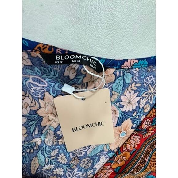NWT!! "BLOOMCHIC" Summer Bohemian Full Length Flutter Dress SZ 12 Gypsy Fairy - Picture 8 of 13